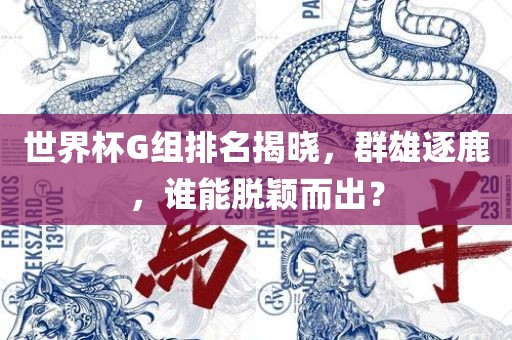 世界杯G组排名揭晓，群雄逐鹿，谁能脱颖而出？漯河市盈旭机械设备有限公司
