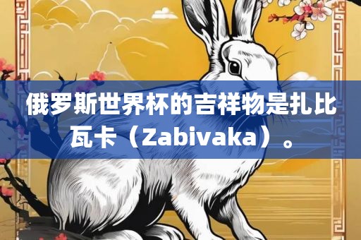 俄罗斯世界杯的吉祥物是扎比瓦卡（Zabivaka）。漯河市盈旭机械设备有限公司