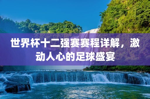 世界杯十二强赛赛程详解，激漯河市盈旭机械设备有限公司动人心的足球盛宴