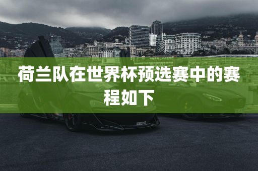 荷兰队在世界杯预选赛中的赛程如下漯河市盈旭机械设备有限公司