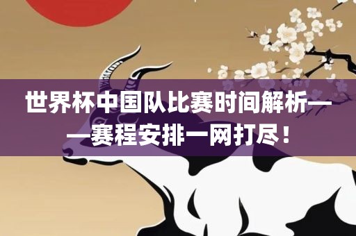 世界杯中国队比赛时间解析——赛程安排一网打尽！