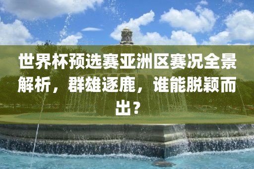 世界杯预选赛亚洲区赛况全景解析，群雄逐鹿，谁能脱颖而出？漯河市盈旭机械设备有限公司