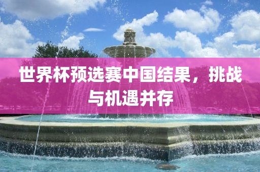 世界杯预选赛中国结果，挑战与机遇并存漯河市盈旭机械设备有限公司