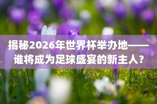 揭秘2026年世界杯举办地——谁将成为足球盛宴的新主人？