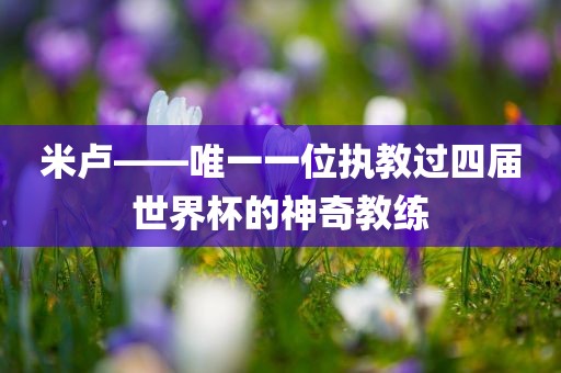 米卢——唯一一位执教过四届世界杯的神奇教练