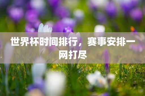 世界杯时间排行，赛事安排一网打尽