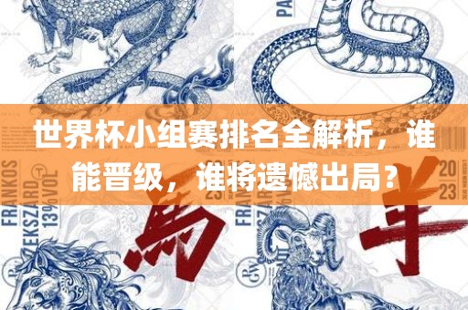 世界杯小组赛排名全解析，谁能晋级，谁将遗憾出局？