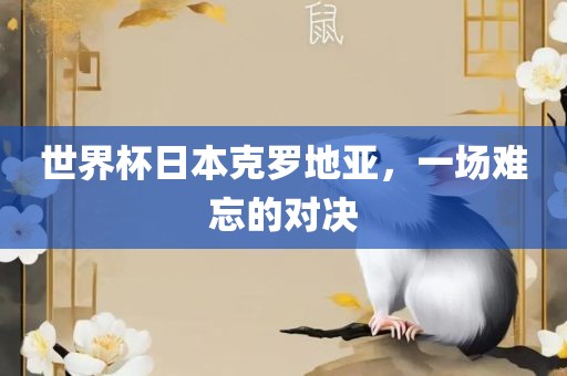 世界杯日本克罗地亚，一场难忘的对决漯河市盈旭机械设备有限公司