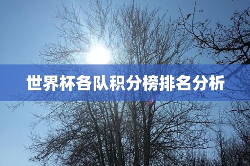 世界杯各队积分榜排名分析漯河市盈旭机械设备有限公司