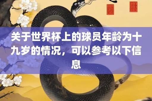 关于世界杯上的球员年龄为十九岁的情况，可以参考以下信息漯河市盈旭机械设备有限公司