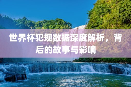 世界杯犯规数据深度解析，背后的故事与影响