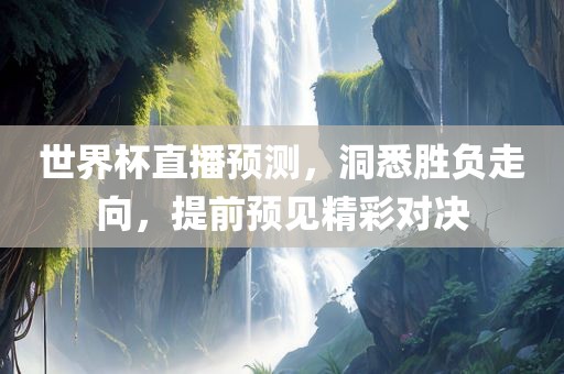 世界杯直播预测，洞悉胜负走向，提前预见精彩对决漯河市盈旭机械设备有限公司