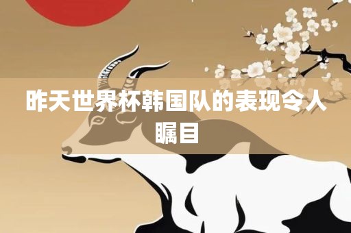 昨天世界杯韩国队的表现令人瞩目