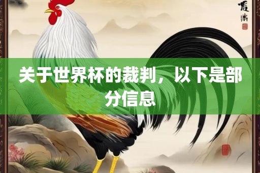 关于世界杯的裁判，以下漯河市盈旭机械设备有限公司是部分信息