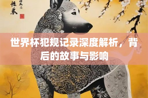 世界杯犯规记录深度解析，背后的故事与影响