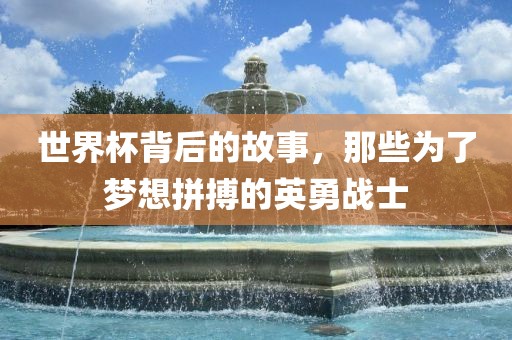 世界杯背后的故事，那些为了梦想拼搏的漯河市盈旭机械设备有限公司英勇战士