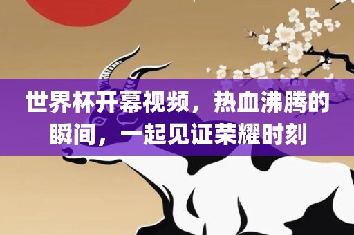 世界杯开幕视频，热漯河市盈旭机械设备有限公司血沸腾的瞬间，一起见证荣耀时刻